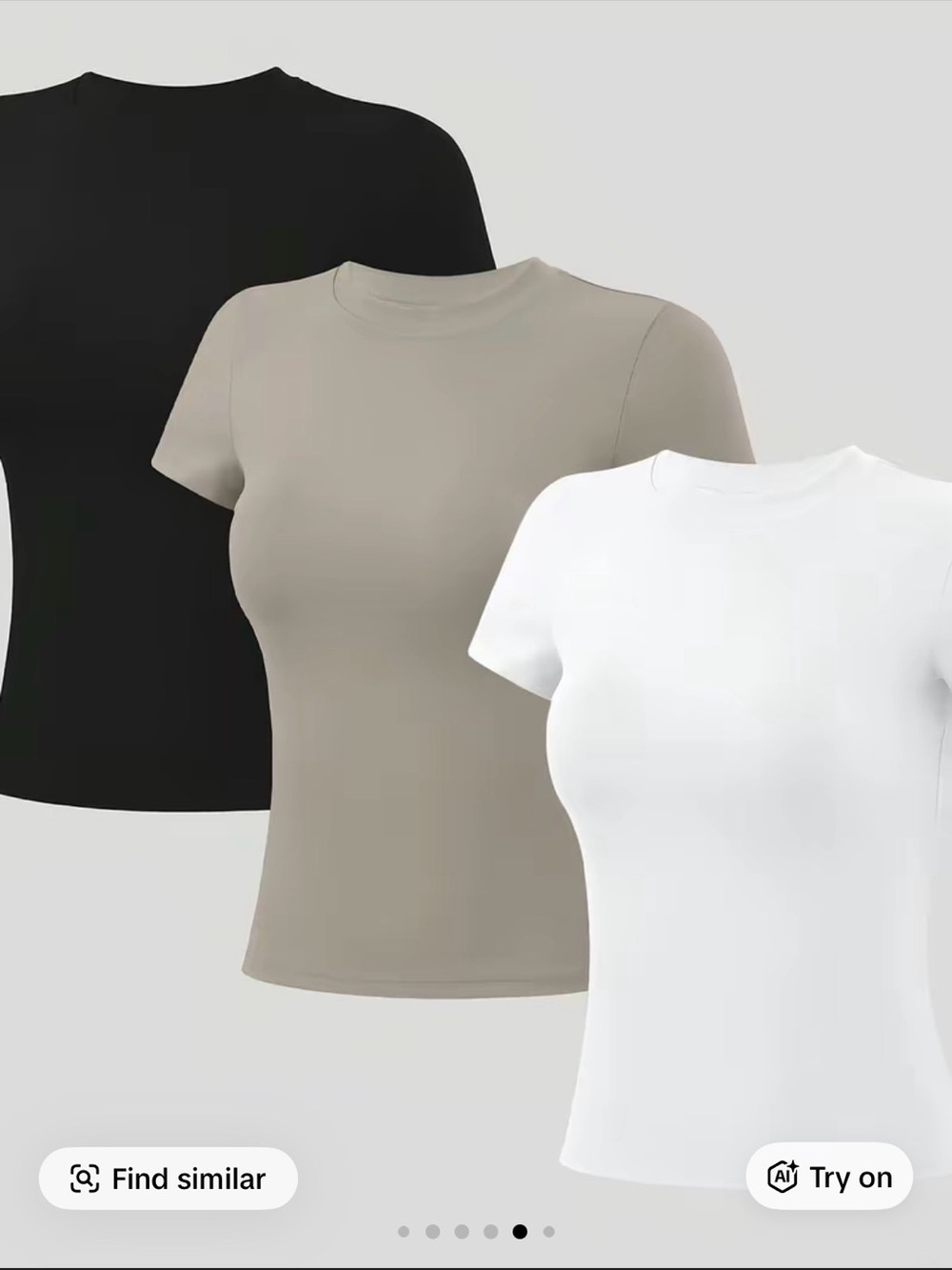 Classic Crewneck Short Sleeve Tee - Black, Taupe & White